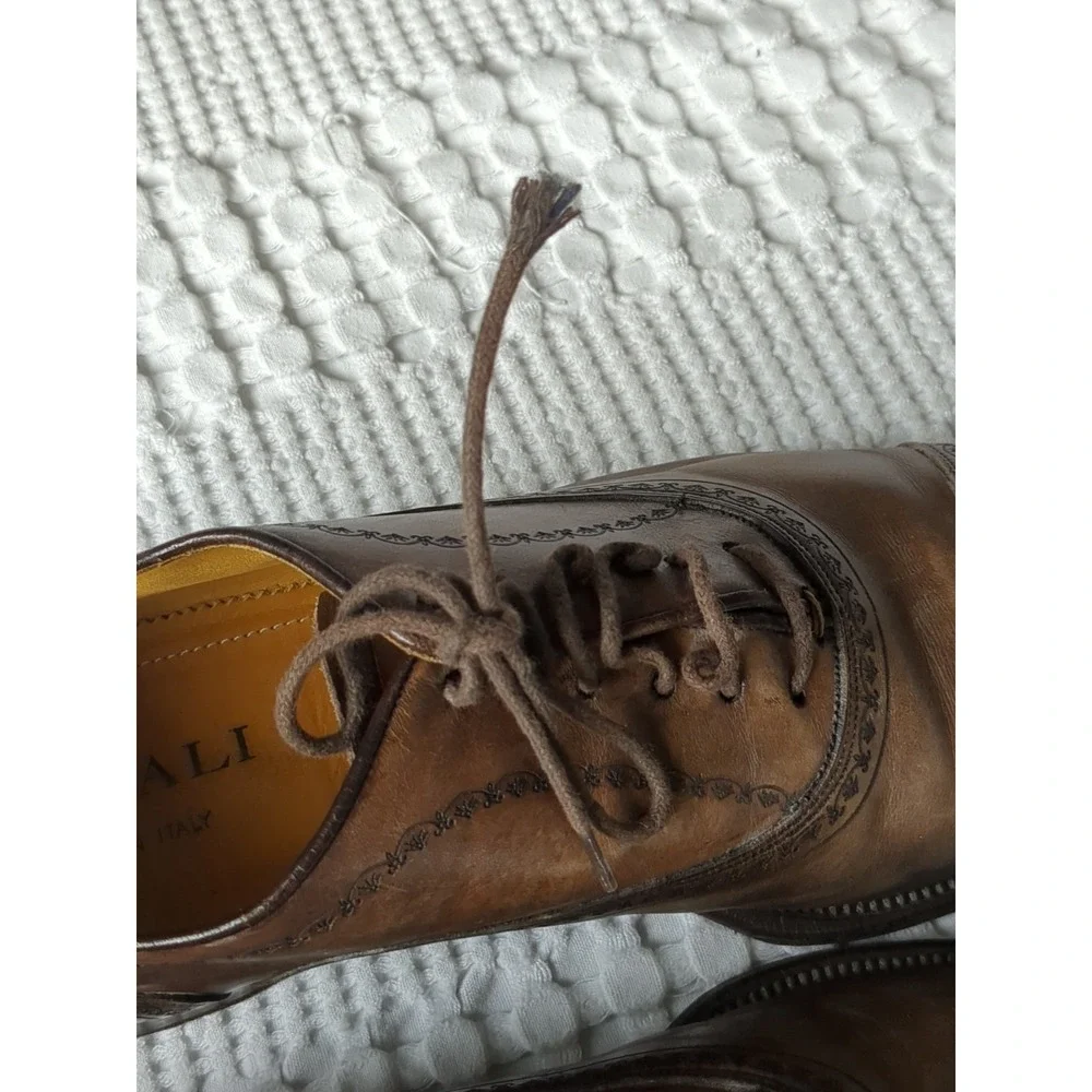Canali‎ Wingtip Oxford Leather Dress Shoes Sz 9 US 42 EU Brown Lace Up
